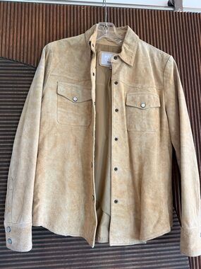 Wilsons Leather Light Tan Suede Shirt Jacket